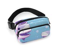 Fanny Pack for Men&Women Crossbody Waist Bag Small Sling Backpack Red Dragon Fruit Pattern Belt Bag, Cartoon Shark Pattern, 20x13cm