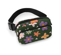 Fanny Pack for Men&Women Crossbody Waist Bag Small Sling Backpack Red Dragon Fruit Pattern Belt Bag, Flower Simple Shape, 20x13cm