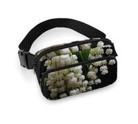 Fanny Pack for Men&Women Crossbody Waist Bag Small Sling Backpack With Peach Pattern Belt Bag, Some Lilies of the Valley, 20x13cm