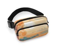 Fanny Pack for Men&Women Crossbody Waist Bag Small Sling Backpack Wood Grain Textured Belt Bag, Nice View, 20x13cm