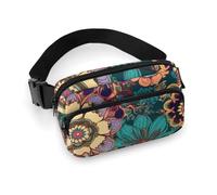 Fanny Pack for Men&Women Crossbody Waist Bag Small Sling Backpack Yellow Lemon Slices Belt Bag, Bohemian Flower, 20x13cm