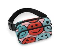 Fanny Pack for Men&Women Crossbody Waist Bag Small Sling Backpack Yellow Lemon Slices Belt Bag, Simple Smiley Symbol, 20x13cm