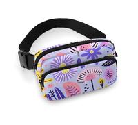 Fanny Pack for Men&Women Crossbody Waist Bag Small Sling Backpack Yellow Lemon Slices Belt Bag, Soft Purple Pattern, 20x13cm