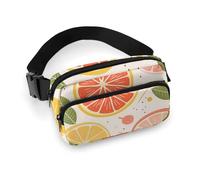 Fanny Pack for Men&Women Crossbody Waist Bag Small Sling Backpack Yoga Pug Belt Bag, Colorful Fruit Print, 20x13cm