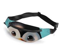 Fanny Pack for Men Women Cute Penguin Head Waist Pack Small Belt Bag with Adjustable Strap Waterproof Sling Bag Fashion Crossbody Bag Bum Bag for Travel Hiking Running, white, 14.2x5.9 Inches