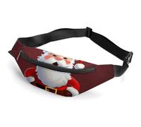 Fanny Pack for Men Women Cute Santa Claus Waist Pack Small Belt Bag with Adjustable Strap Waterproof Sling Bag Fashion Crossbody Bag Bum Bag for Travel Hiking Running, white, 14.2x5.9 Inches