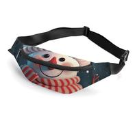 Fanny Pack for Men Women Cute Snowman Waist Pack Small Belt Bag with Adjustable Strap Waterproof Sling Bag Fashion Crossbody Bag Bum Bag for Travel Hiking Running, white, 14.2x5.9 Inches