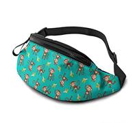Fanny Pack for Men Women, Dancing Monkeys and Flying Banana Waist Pack Bag with Belt Adjustable Sling Pocket Crossbody Shoulder Bag Chest Bag for Traveling Hiking Cycling Running