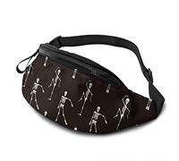 Fanny Pack for Men Women, Dancing Skeletons Waist Pack Bag with Belt Adjustable Sling Pocket Crossbody Shoulder Bag Chest Bag for Traveling Hiking Cycling Running