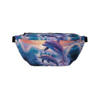 Fanny Pack for Men Women Dolphins Art Belt Bag with Adjustable Strap Fashion Waist Bag Waist Pack for Travel, Dolphins Art, One Size