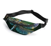 Fanny Pack for Men Women Dragonfly Greenprinted Crossbody Belt Bags Sports Waist Bag ForTravel Running Hiking Walking Workout, Dragonfly Green, 36*15cm