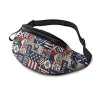 Fanny Pack for Men Women, East Coast Nautical Flags Waist Pack Bag with Belt Adjustable Sling Pocket Crossbody Shoulder Bag Chest Bag for Traveling Hiking Cycling Running