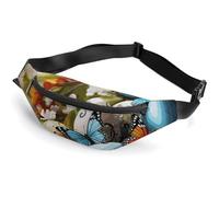 Fanny Pack for Men Women Easter Eggs with Butterflyprinted Crossbody Belt Bags Sports Waist Bag ForTravel Running Hiking Walking Workout, Easter Eggs with Butterfly, 36*15cm