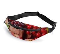 Fanny Pack for Men Women Fall Red Leaves And Fruits Waist Pack Small Belt Bag with Adjustable Strap Waterproof Sling Bag Fashion Crossbody Bag Bum Bag for Travel Hiking Running, white, 14.2x5.9 Inches