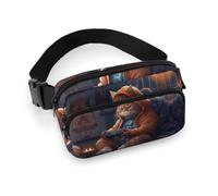 Fanny Pack for Men Women Fat Cat Playing Games Belt Bag Lightweight Waist Bag Pack Full Printed Pack With Adjustable Strap For Running Hiking Travel, style, 20x13cm