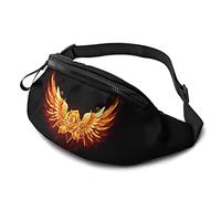 Fanny Pack for Men Women, Fire Rose with Phoenix Wings Waist Pack Bag with Belt Adjustable Sling Pocket Crossbody Shoulder Bag Chest Bag for Traveling Hiking Cycling Running