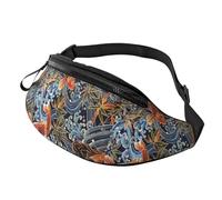 Fanny Pack for Men Women Fish Art Hip Bum Bag Waist Pack Bag Suitable for Outdoors Workout Traveling Casual Running Hiking Cycling Dog Walking Fishing