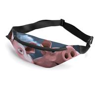 Fanny Pack for Men Women Funny 3D Piggies Waist Pack Small Belt Bag with Adjustable Strap Waterproof Sling Bag Fashion Crossbody Bag Bum Bag for Travel Hiking Running, white, 14.2x5.9 Inches