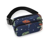 Fanny Pack for Men Women Funny Astronaut Dinosaur Rocket Belt Bag Lightweight Waist Bag Pack Full Printed Pack With Adjustable Strap For Running Hiking Travel, style, 20x13cm