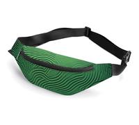 Fanny Pack for Men Women Green Curve Textureprinted Crossbody Belt Bags Sports Waist Bag ForTravel Running Hiking Walking Workout, Green Curve Texture, 36*15cm