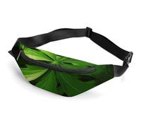 Fanny Pack for Men Women Green Leavesprinted Crossbody Belt Bags Sports Waist Bag ForTravel Running Hiking Walking Workout, green leaves, 36*15cm
