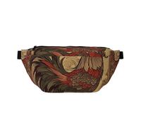 Fanny Pack for Men Women Hawthorn and Tree Belt Bag with Adjustable Strap Fashion Waist Bag Waist Pack for Travel, Old Rooster Illustration, One Size
