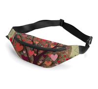 Fanny Pack for Men Women Heart Treeprinted Crossbody Belt Bags Sports Waist Bag ForTravel Running Hiking Walking Workout, Heart Tree, 36*15cm