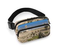 Fanny Pack for Men Women Israel at The Tower of David Belt Bag Lightweight Waist Bag Pack Full Printed Pack With Adjustable Strap For Running Hiking Travel, style, 20x13cm
