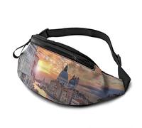 Fanny Pack for Men Women, Italy Venice Sunset Glow Waist Pack Bag with Belt Adjustable Sling Pocket Crossbody Shoulder Bag Chest Bag for Traveling Hiking Cycling Running