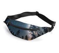 Fanny Pack for Men Women Looking Up at The Stars Waist Pack Small Belt Bag with Adjustable Strap Waterproof Sling Bag Fashion Crossbody Bag Bum Bag for Travel Hiking Running, white, 14.2x5.9 Inches