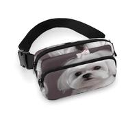 Fanny Pack for Men Women Lovely Maltese Dog Belt Bag Lightweight Waist Bag Pack Full Printed Pack With Adjustable Strap For Running Hiking Travel, style, 20x13cm