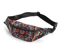 Fanny Pack for Men Women Mandala Tapestry Waist Pack Small Belt Bag with Adjustable Strap Waterproof Sling Bag Fashion Crossbody Bag Bum Bag for Travel Hiking Running, white, 14.2x5.9 Inches