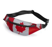 Fanny Pack for Men Women Many Small Canadian Flags Waist Pack Small Belt Bag with Adjustable Strap Waterproof Sling Bag Fashion Crossbody Bag Bum Bag for Travel Hiking Running, white, 14.2x5.9 Inches