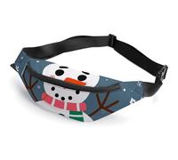 Fanny Pack for Men Women Merry Christmas Cute Snowman Waist Pack Small Belt Bag with Adjustable Strap Waterproof Sling Bag Fashion Crossbody Bag Bum Bag for Travel Hiking Running, white, 14.2x5.9