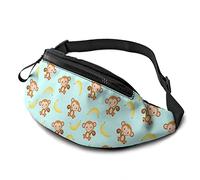 Fanny Pack for Men Women, Monkey and Yellow Banana Waist Pack Bag with Belt Adjustable Sling Pocket Crossbody Shoulder Bag Chest Bag for Traveling Hiking Cycling Running