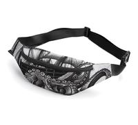 Fanny Pack for Men Women Octopus And Shipprinted Crossbody Belt Bags Sports Waist Bag ForTravel Running Hiking Walking Workout, Octopus And Ship, 36*15cm