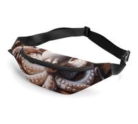 Fanny Pack for Men Women Octopus Carving Waist Pack Small Belt Bag with Adjustable Strap Waterproof Sling Bag Fashion Crossbody Bag Bum Bag for Travel Hiking Running, white, 14.2x5.9 Inches