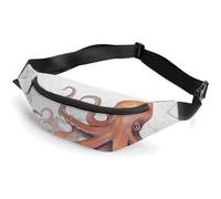 Fanny Pack for Men Women Octopus Tentacles Waist Pack Small Belt Bag with Adjustable Strap Waterproof Sling Bag Fashion Crossbody Bag Bum Bag for Travel Hiking Running, white, 14.2x5.9 Inches