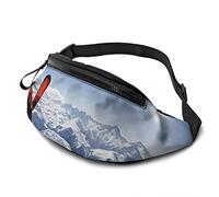 Fanny Pack for Men Women, Pair of Cross Skis in Snow Waist Pack Bag with Belt Adjustable Sling Pocket Crossbody Shoulder Bag Chest Bag for Traveling Hiking Cycling Running