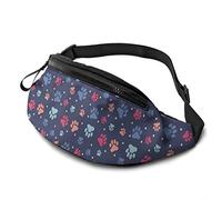 Fanny Pack for Men Women, Paw Seamless Pattern Waist Pack Bag with Belt Adjustable Sling Pocket Crossbody Shoulder Bag Chest Bag for Traveling Hiking Cycling Running