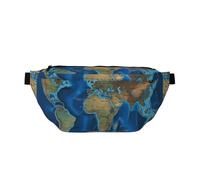 Fanny Pack for Men Women Poodle Puppy Belt Bag with Adjustable Strap Fashion Waist Bag Waist Pack for Travel, World Map, One Size