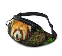 Fanny Pack for Men Women, Red Panda Climbs A Tree Waist Pack Bag with Belt Adjustable Sling Pocket Crossbody Shoulder Bag Chest Bag for Traveling Hiking Cycling Running