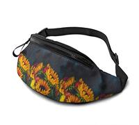 Fanny Pack for Men Women, Retro Dahlia Sunflower Waist Pack Bag with Belt Adjustable Sling Pocket Crossbody Shoulder Bag Chest Bag for Traveling Hiking Cycling Running