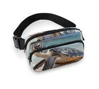Fanny Pack for Men Women Sea Turtle on The Beach Belt Bag Lightweight Waist Bag Pack Full Printed Pack With Adjustable Strap For Running Hiking Travel, style, 20x13cm