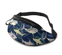Fanny Pack for Men Women, Shark Waist Pack Bag with Belt Adjustable Sling Pocket Crossbody Shoulder Bag Chest Bag for Traveling Hiking Cycling Running