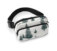 Fanny Pack for Men Women Ski Lift With Fir Tree Belt Bag Lightweight Waist Bag Pack Full Printed Pack With Adjustable Strap For Running Hiking Travel, style, 20x13cm
