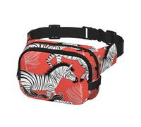 Fanny Pack for Men Women, Sports Waist Bag Pack, Belt Bag for Travel Hiking Running, Zebra Orange Print