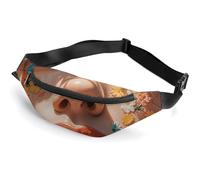 Fanny Pack for Men Women Sun-kissed Waist Pack Small Belt Bag with Adjustable Strap Waterproof Sling Bag Fashion Crossbody Bag Bum Bag for Travel Hiking Running, white, 14.2x5.9 Inches