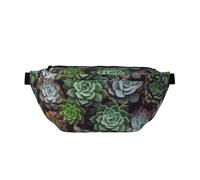 Fanny Pack for Men Women Sunflower on Black Background Belt Bag with Adjustable Strap Fashion Waist Bag Waist Pack for Travel, Succulent Plants, One Size