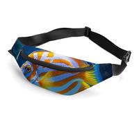 Fanny Pack for Men Women The Underwater World Tropical Fish Waist Pack Small Belt Bag with Adjustable Strap Waterproof Sling Bag Fashion Crossbody Bag Bum Bag for Travel Hiking Running, white,
